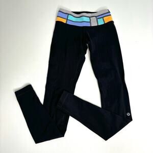 Lululemon Groove Skinny Reversible Black Quilted Waistband Leggings 2